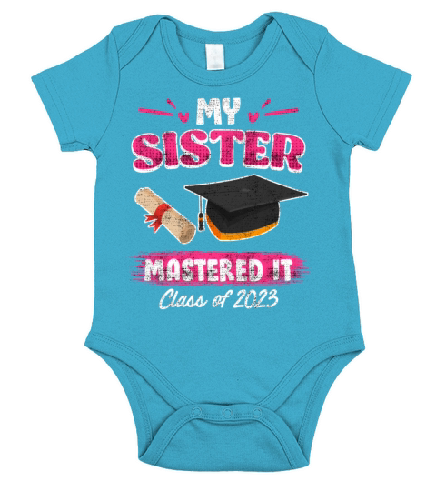 Sister has a master graduation 2023 masters degree Short Sleeve Baby One-Piece