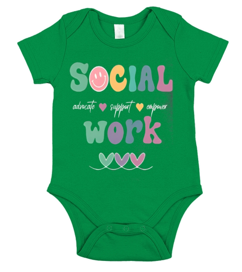 Social Work Advocate Support Vintage Social Worker Short Sleeve Baby One-Piece