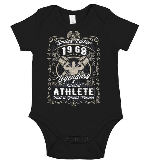 Vintage 1968 Fitness Birthday Gift Sport Hobby Short Sleeve Baby One-Piece