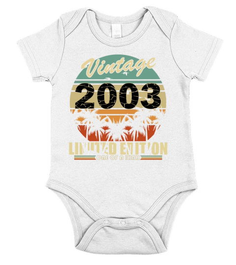 Vintage 2003 Birthday Short Sleeve Baby One-Piece