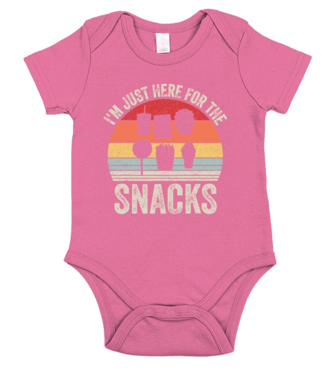 Vintage Retro Im Just Here For The Snacks Familys Short Sleeve Baby One-Piece