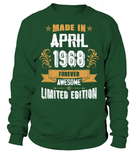 April 1968 Vintage Birthday Present Sweatshirt Unisex