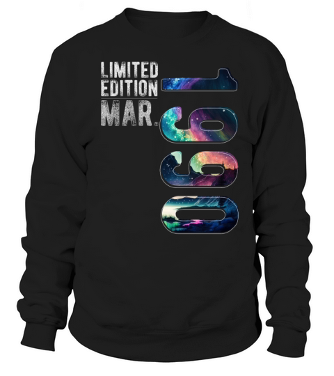 Limited Edition 1990 March Birthday Polar Lights Sweatshirt Unisex