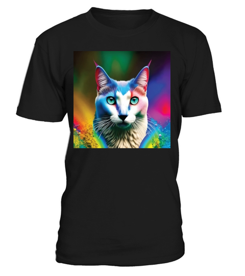 cat with rainbow splashes of color4 T-Shirt Unisex