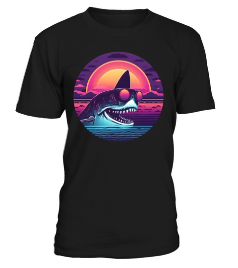 Shark Retro 80s 90s Vintage T-Shirt Unisex