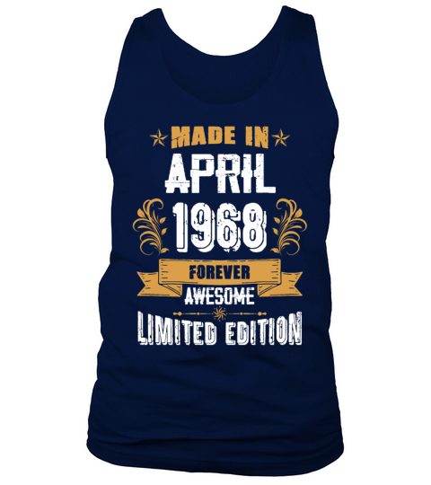 April 1968 Vintage Birthday Present Tank Top Unisex