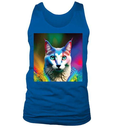 cat with rainbow splashes of color4 Tank Top Unisex