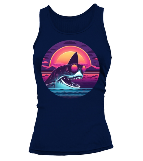 Shark Retro 80s 90s Vintage Tank top Woman