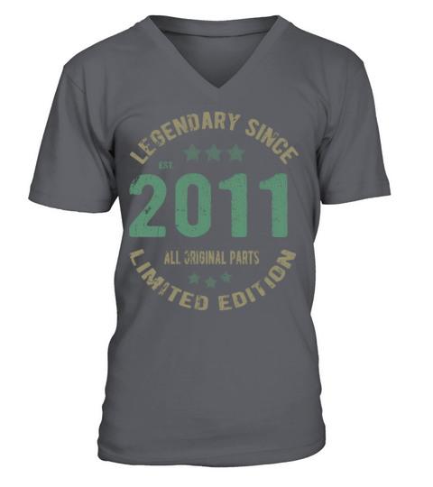 11 Years Old Bday Legend Since 2011 Vintage 11Th V-Neck T-shirt