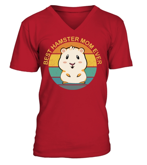 Best Hamster Mom Ever Vintage Sunset Mothers Day V-Neck T-shirt