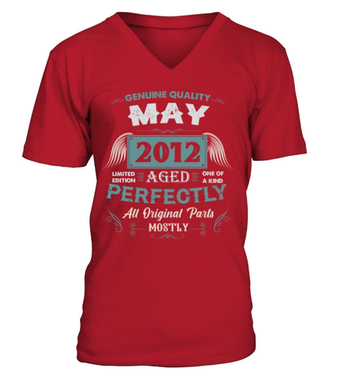 May 2012 Vintage Birthday Present V-Neck T-shirt