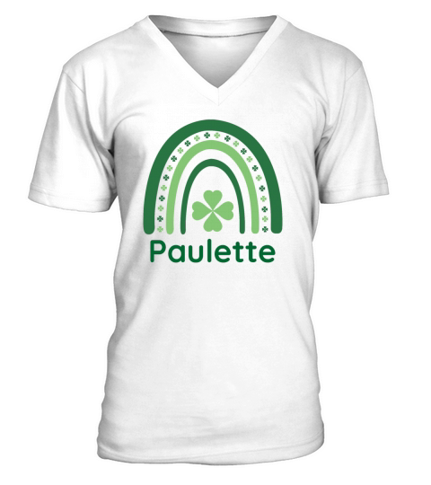 Paulette Clover Charm Boho Rainbow V-Neck T-shirt