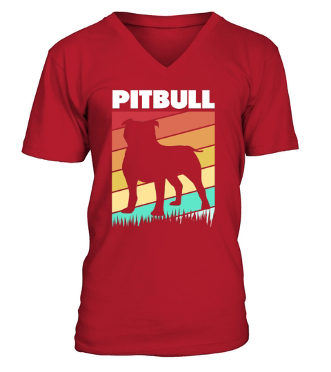 Pit Bull Owner Vintage Pitbull Dog V-Neck T-shirt