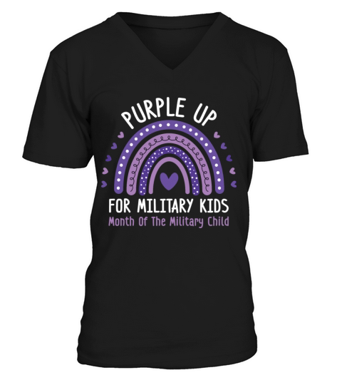 Purple Up For Military Kids Everywhere V-Neck T-shirt