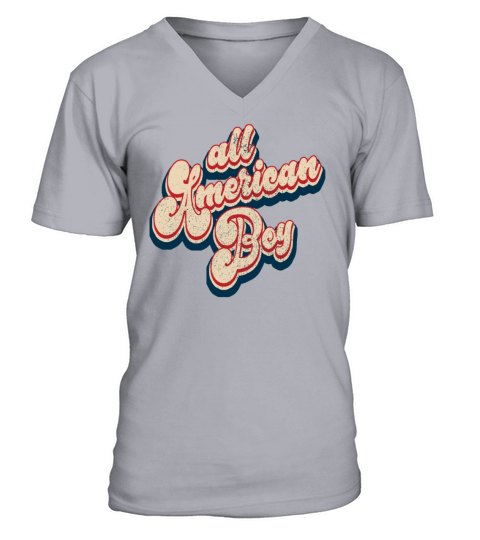 Vintage All American Boy Patriotic 4th of July V-Neck T-shirt