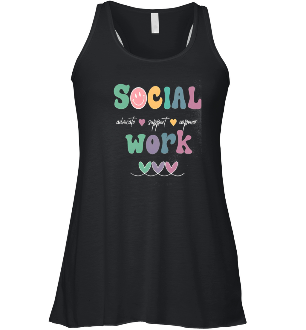 Social Work Advocate Support Vintage Social Worker Women's Flowy Tank Top