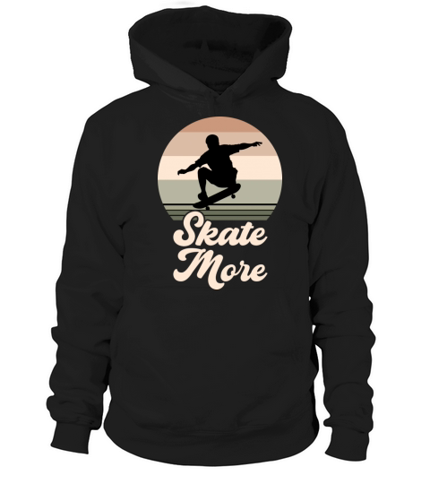 Skate More Vintage Retro Sunset Hoodie Unisex