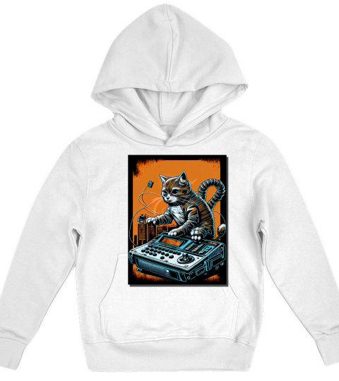Cat Synthesizer Analogue Synth Vintage Studio Gear Kids Hoodie