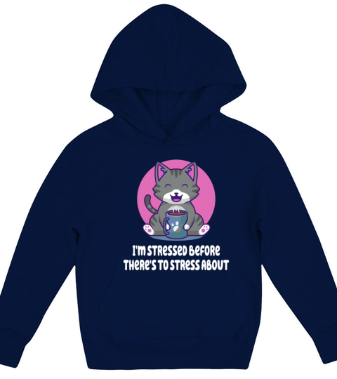 Im Stressed Before Stress Introvert Nerd Antisocia Kids Hoodie