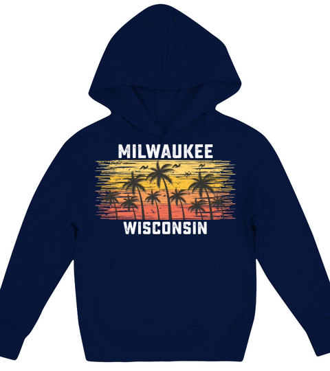 Milwaukee Wisconsin Summer Retro VIntage Vacation Kids Hoodie