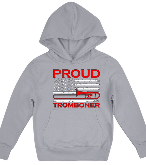 Trombone Proud Tromboner Marching Band Trombonist Kids Hoodie