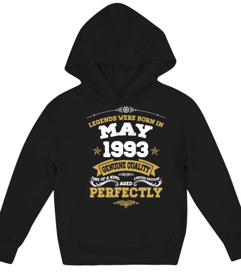 Vintage Aged To Perfection May 1993 Kids Hoodie