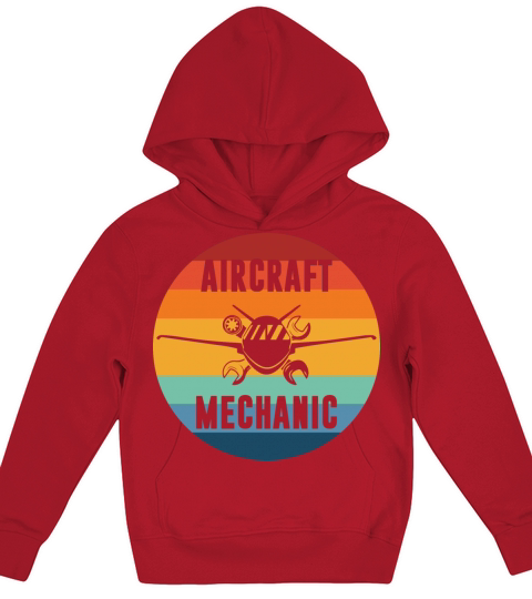 Vintage Aircraft Mechanic Kids Hoodie