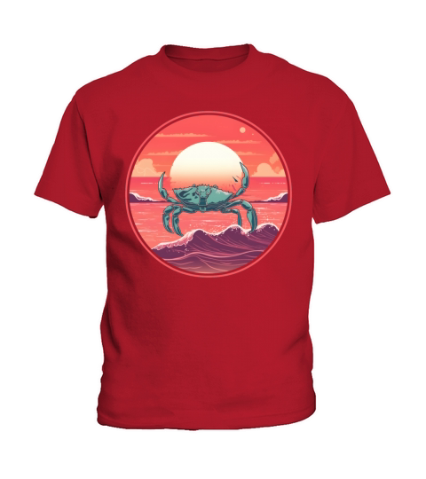 80s 90s Style Crab Vintage Kids T-Shirt
