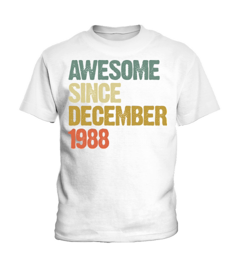 Groovy Awesome Since December 1988 Vintage Gift Kids T-Shirt