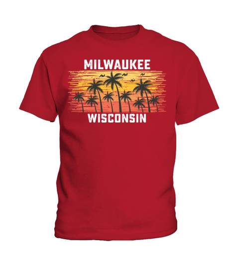 Milwaukee Wisconsin Summer Retro VIntage Vacation Kids T-Shirt
