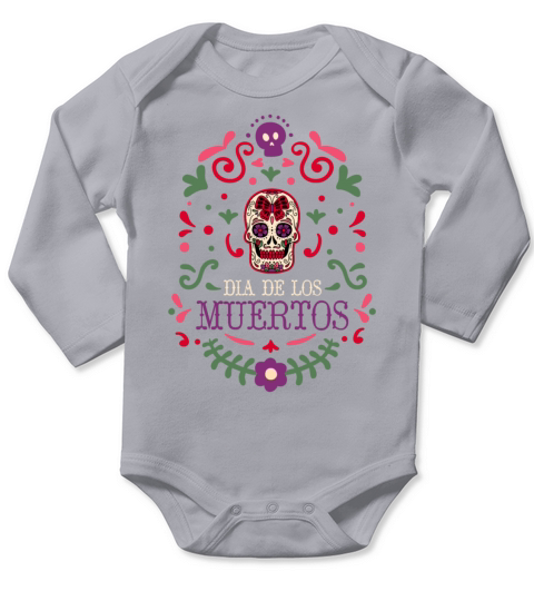Dia De Los Muertos Day Of Dead Mexican Long Sleeve Baby One-Piece