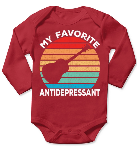 Guitar Antidepressant - Guitar Lover - Guitarist Long Sleeve Baby One-Piece