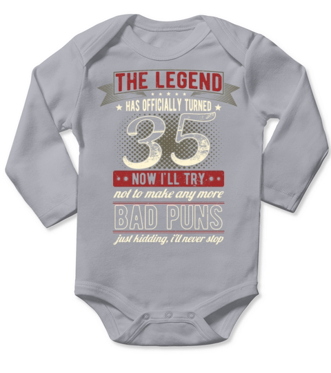 The Legend Officially 35 Years Old 35th Birthday Long Sleeve Baby One-Piece
