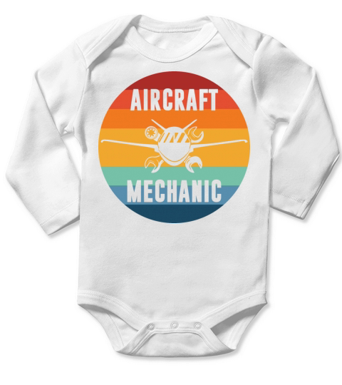 Vintage Aircraft Mechanic Long Sleeve Baby One-Piece