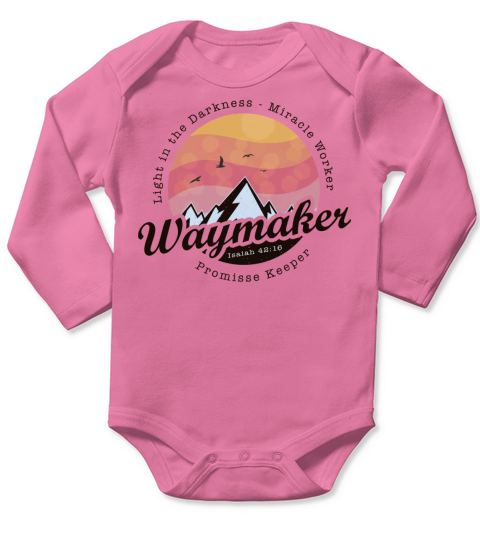 Vintage Bible Verse - Waymaker Promise Keeper Long Sleeve Baby One-Piece