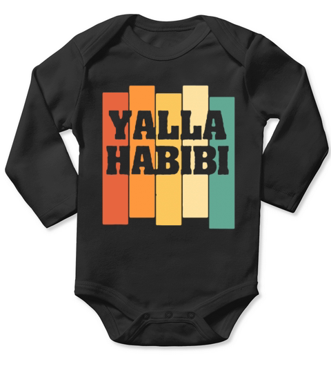 Vintage Retro Yalla Habibi Long Sleeve Baby One-Piece