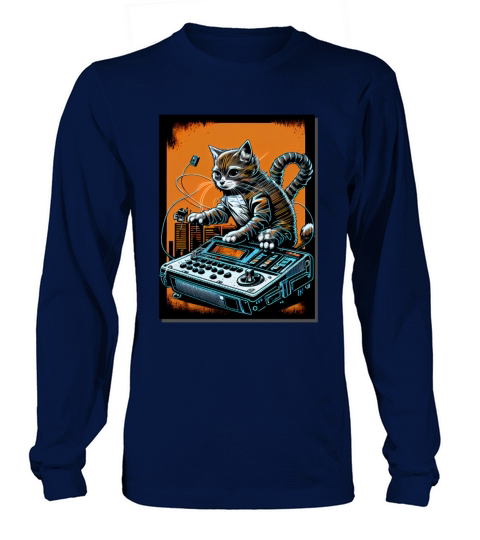 Cat Synthesizer Analogue Synth Vintage Studio Gear Long sleeved Unisex