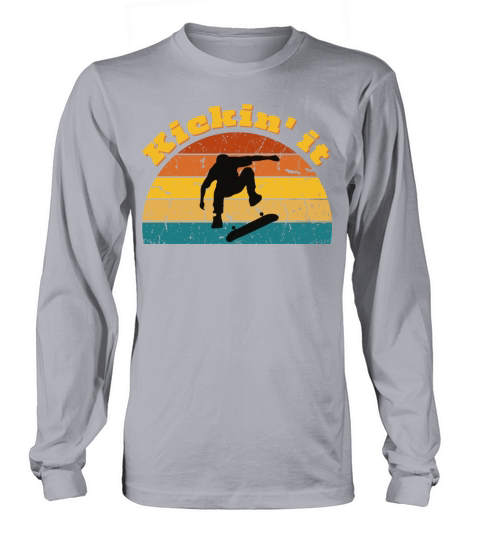 Vintage Skateboard Skateboarding retro sunset Long sleeved Unisex