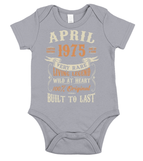 April 1975 Birthday Surprise Short Sleeve Baby One-Piece
