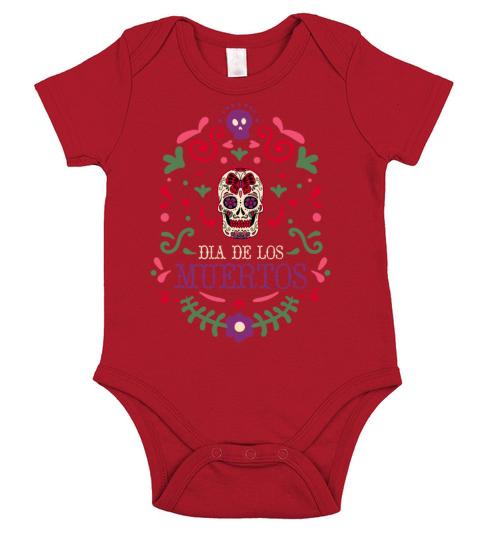 Dia De Los Muertos Day Of Dead Mexican Short Sleeve Baby One-Piece