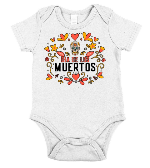 Dia De Los Muertos Day Of Dead Mexican Short Sleeve Baby One-Piece