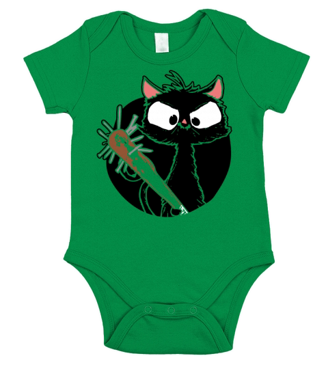 Halloween Retro Cat Vintage Cat Short Sleeve Baby One-Piece