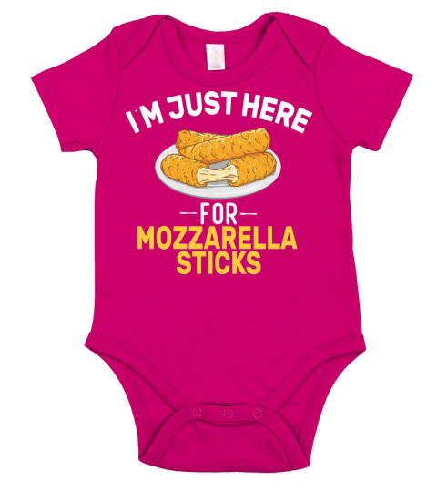 Im just here for mozzarella sticks Funny Foodie Short Sleeve Baby One-Piece