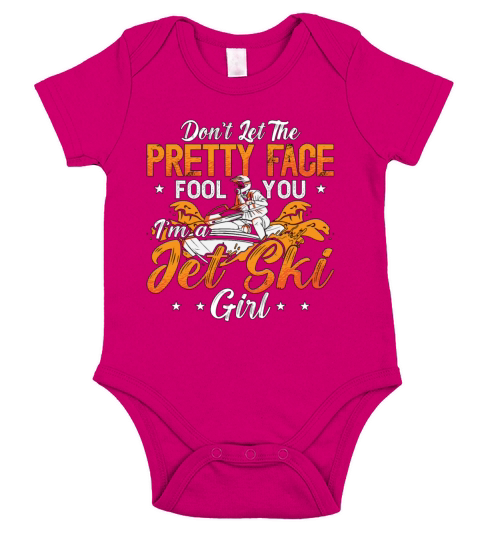 Jet Skiing Dont Let The Pretty Face Water Sports Short Sleeve Baby One-Piece