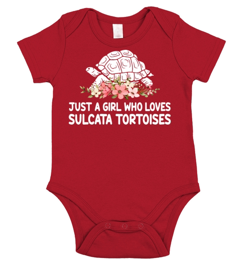 Just A Girl Who Loves Tortoises Cute Sulcata Torto Short Sleeve Baby One-Piece