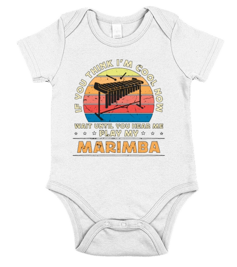 Marimba If You Think Im Cool Retro Music Lover Short Sleeve Baby One-Piece