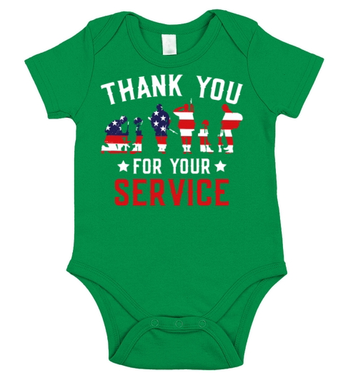Veterans Day Thank You For Your Service Short Sleeve Baby One-Piece