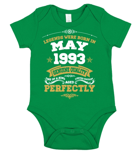 Vintage Aged To Perfection May 1993 Short Sleeve Baby One-Piece