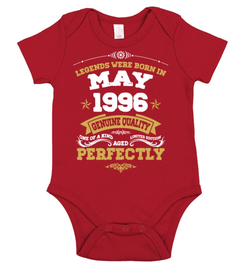 Vintage Aged To Perfection May 1996 Short Sleeve Baby One-Piece