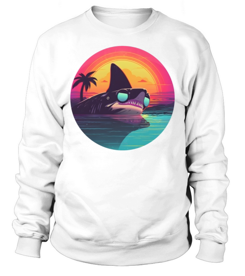 80s 90s Style Shark Vintage Sweatshirt Unisex